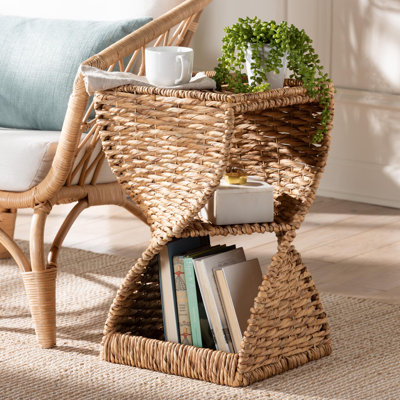 Aahan Floor Shelf Seagrass End Table