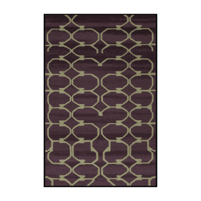 Tapis noir en treillis lavable à la machine, Rectangle 5 pi x 7 pi
