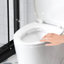 Toilette de salle de bain, double chasse 1,1 / 1,6, céramique, blanc brillant, siège allongé à fermeture douce, siège confort blanc, bol