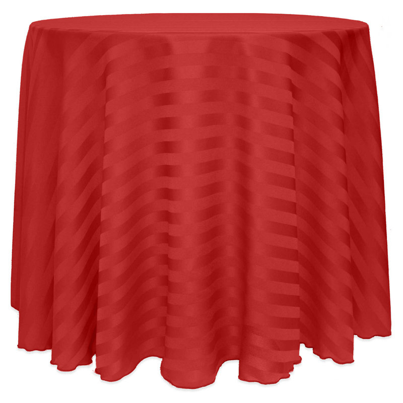Ultimate Textile Satin Stripe Rectangular Tablecloth, Red, 1, 120" x 120"