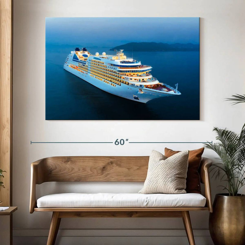 Bateau de croisière, H 34 po x l 51 po