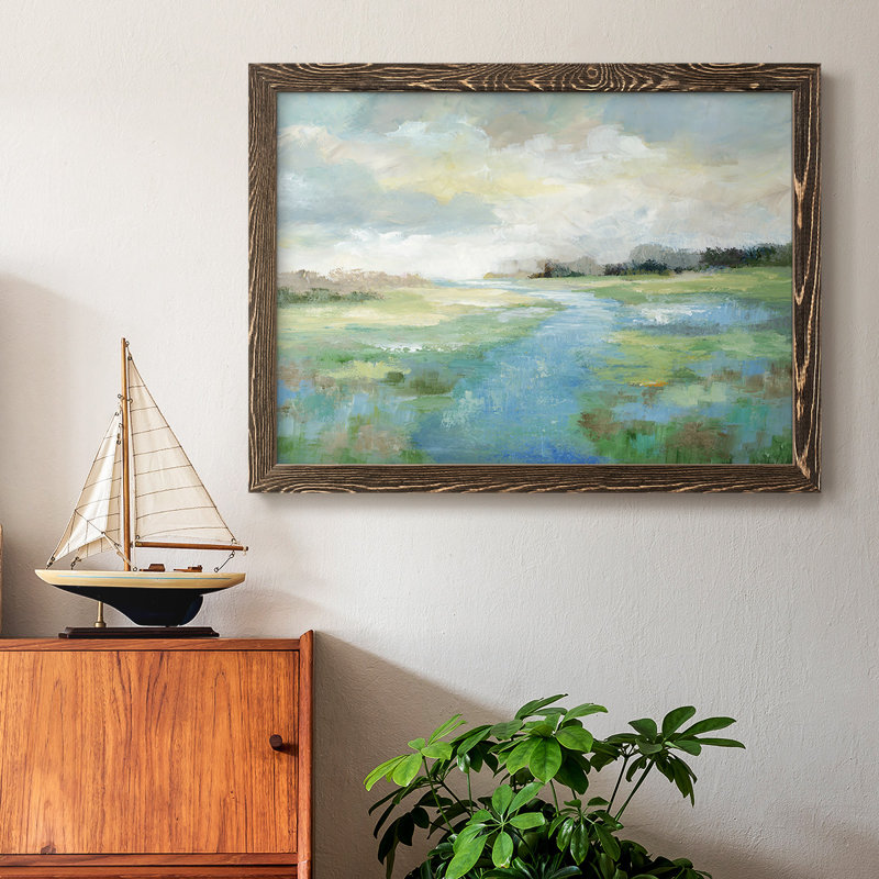 Winding Stream, reproduction d'art sur toile, H 28 po x l 42 po, Gris