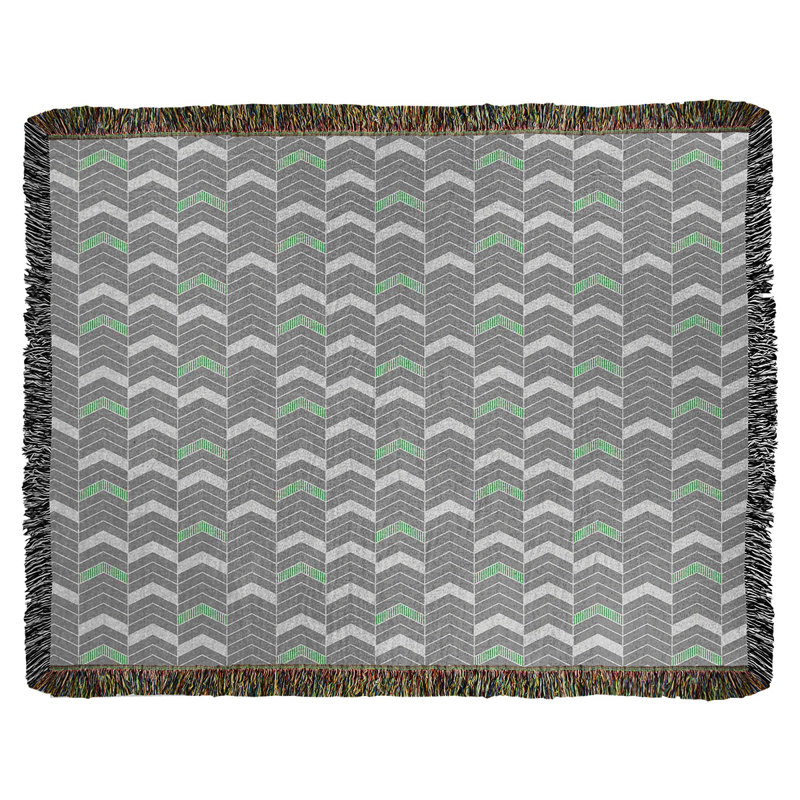 Couverture en coton tissé Rhonda, l 60 po x L 80 po, Vert