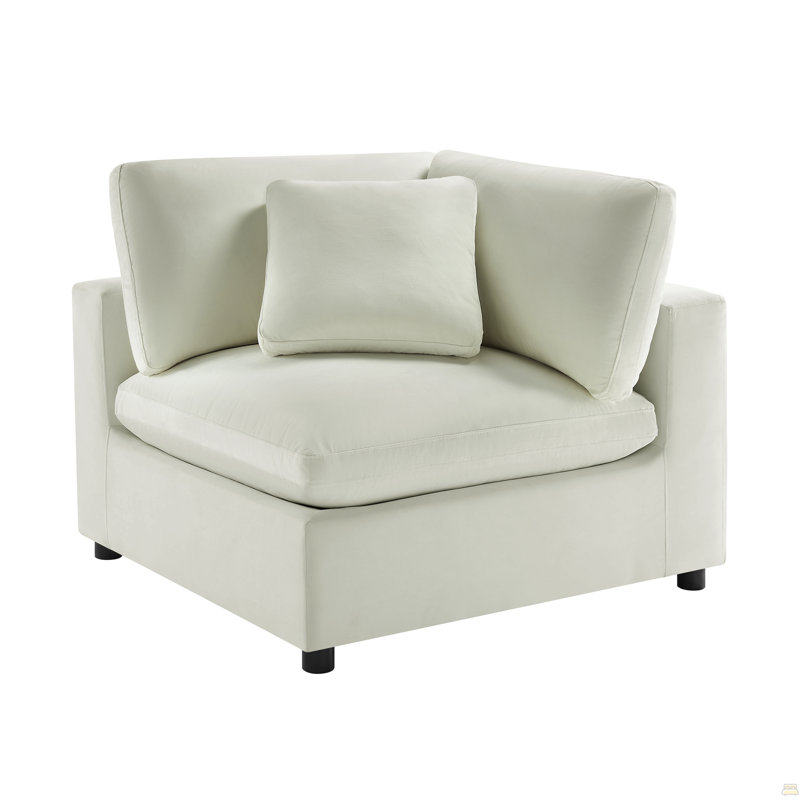 Chaise de coin Caylie - ivoire, Polyester ivoire