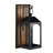 Arched Matte Black Metal Wall Sconce with Beaded Wood Backing-1892226625
