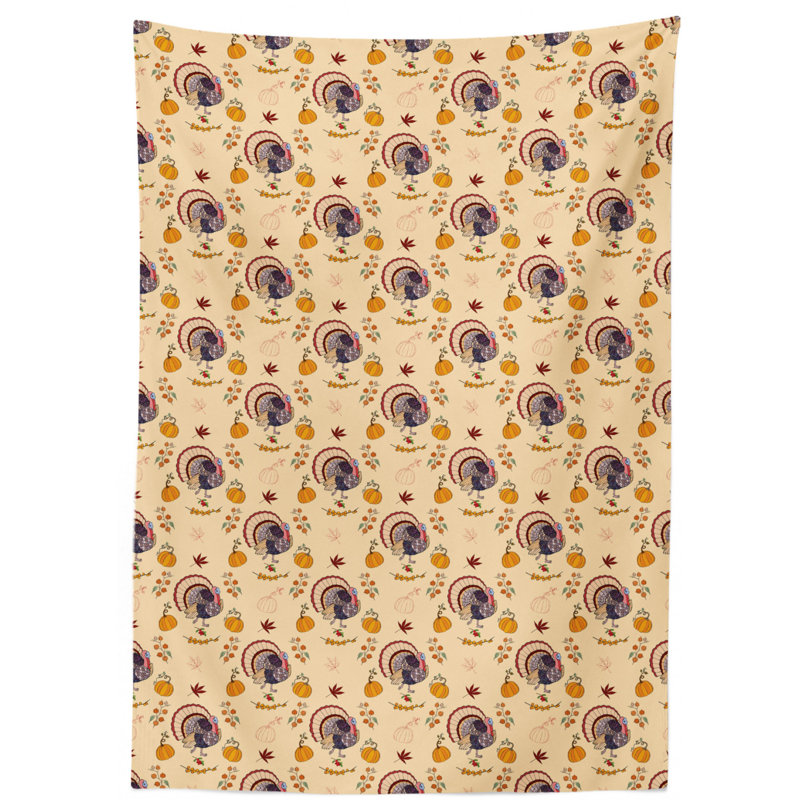 Geometric Thanksgiving Tablecloth, 84" L x 60" W