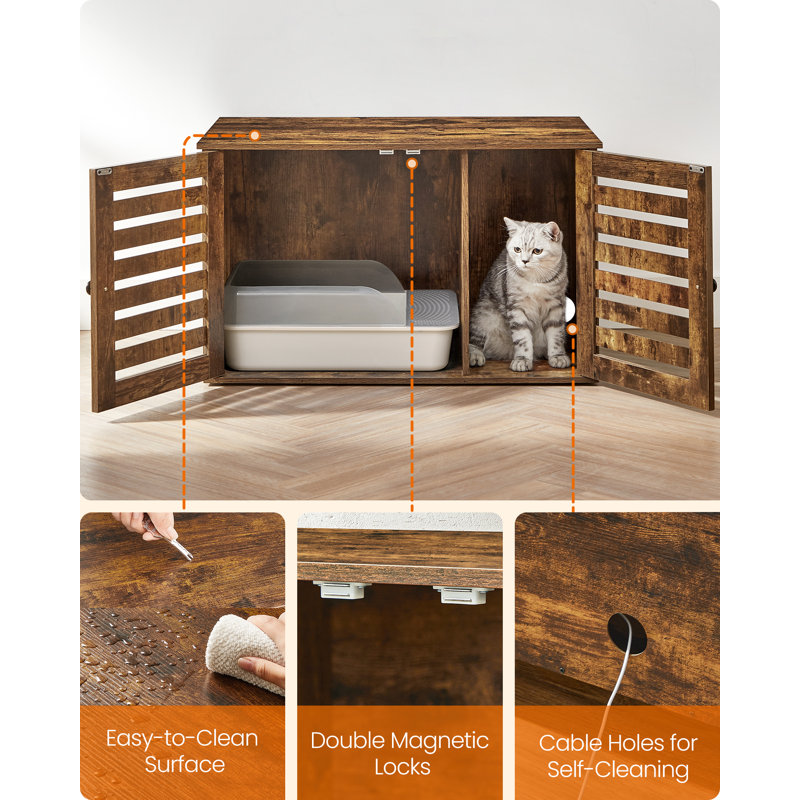 Litter Box Enclosure, Rustic Brown