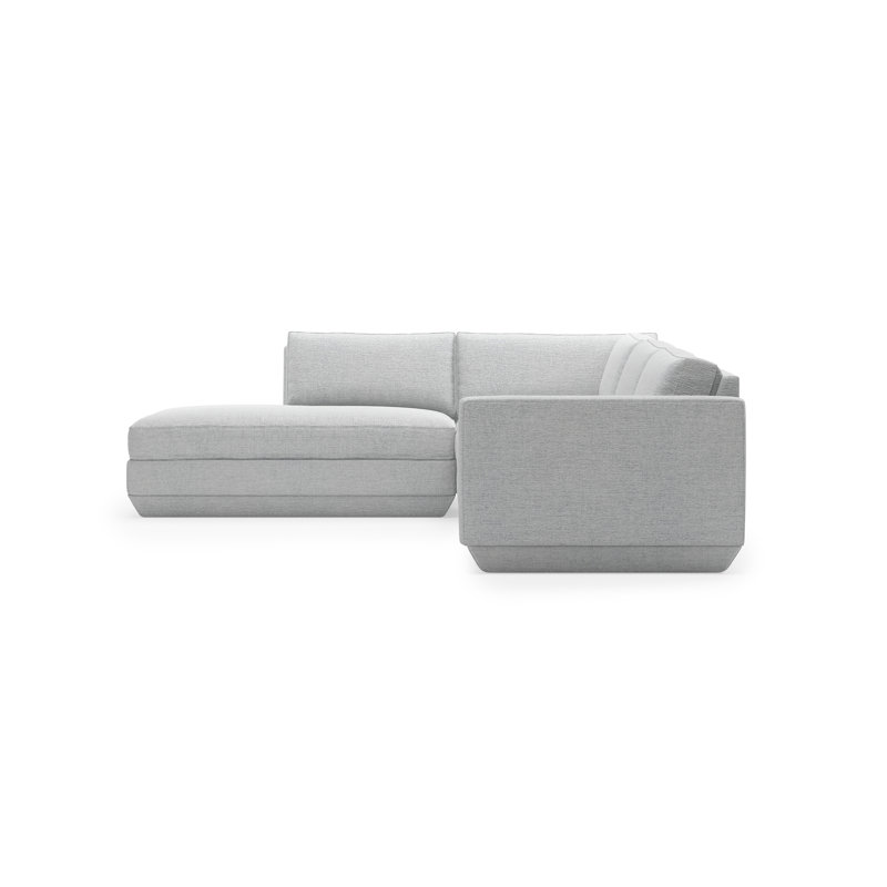 Podium Modular Sectional, Bayview Silver Performance Twill