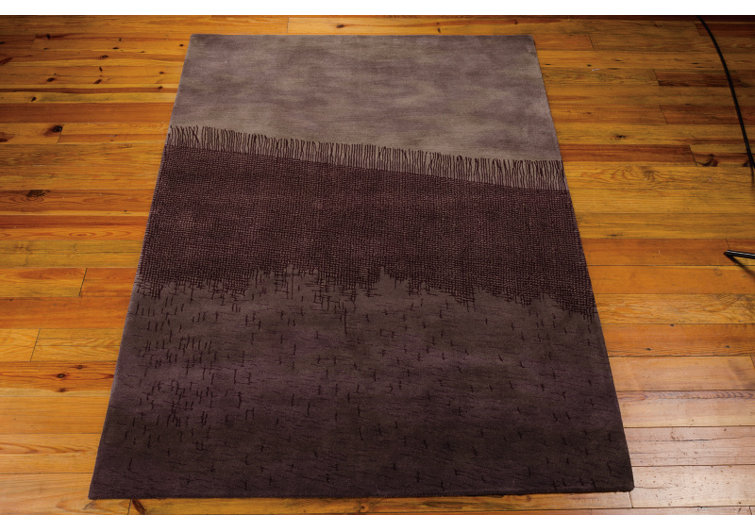 Wool Area Rug in Dark Brown
