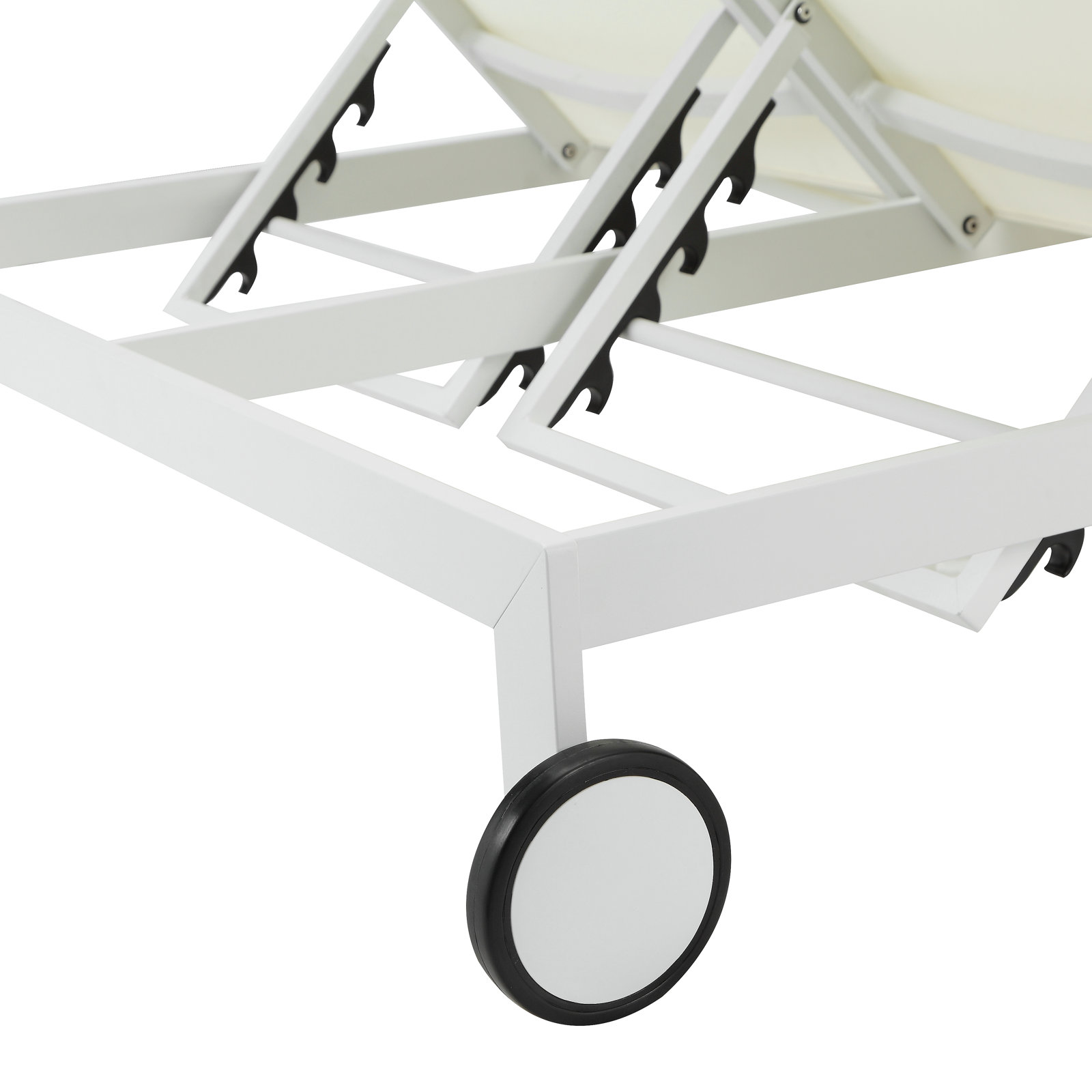Isabella 53" Patio Double Chaise Lounge, White