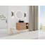 Meuble-lavabo mural de 36 po pour salle de bain, lavabo d'art en céramique, tablettes de rangement, charnières à fermeture douce, 45 poignées cachées, abat-jour imitation chêne