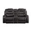 Causeuse inclinable en cuir synthétique Braylon avec porte-gobelet