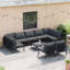 Garden Sofa Set with Cushion Steel Outdoor Modern Furniture