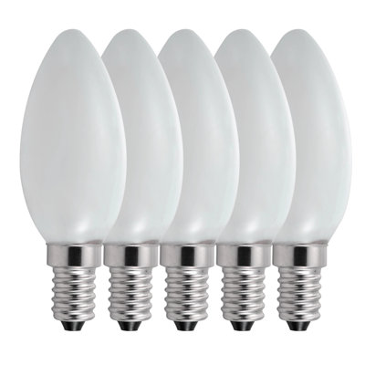 5W E14 Dimmable LED Candle Light Bulb Frosted (Set of 5)