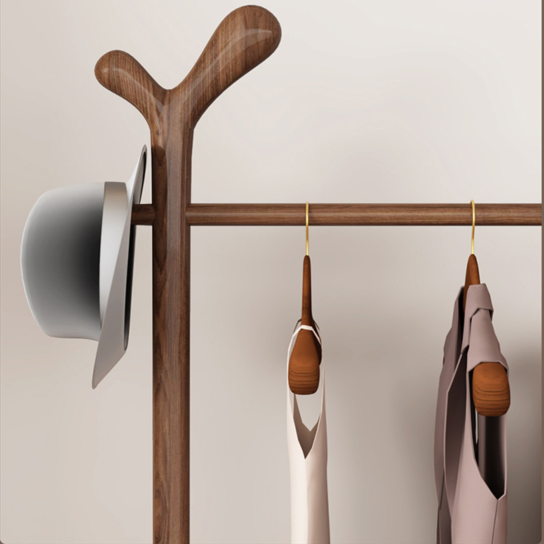 PPEDKS White Ash Coat Rack with Grate Hamper & Wheels | Wayfair