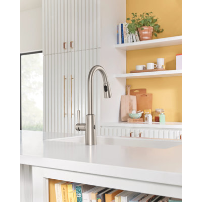 Moen Riley Single Handle MotionSense Wave Pull Down Kitchen Faucet with Power Clean Technology