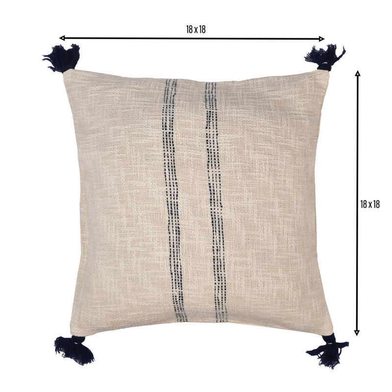 Ardenmead Hand Made Embroidered Throw Pillow, Navy