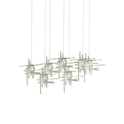 Luminaire suspendu rectangulaire en verre 7 lumières Tura