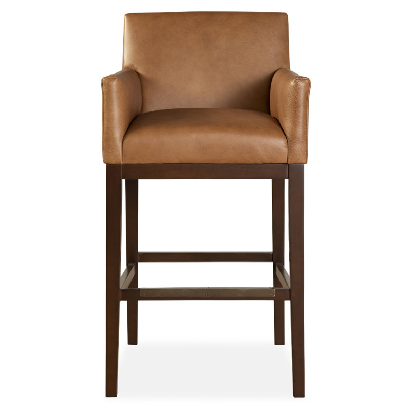 Upholstered Bar Stool with Solid Wood Frame, Ashton