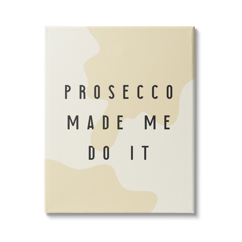 «Prosecco Made Me Do It», motif abstrait sur toile surdimensionné par Daphne Polselli, H 48 po x l 36 po x P 1,5 po