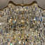 Lustre européen en cristal doré multi-couches