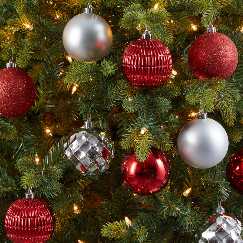 Ensemble de boules de Noël 40 pièces, Rouge