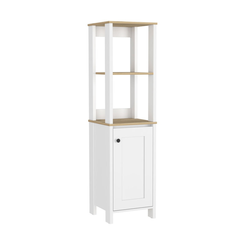 Armoire à linge St. Clair, deux tablettes intérieures, deux tablettes ouvertes, une porte, Multi-couleur