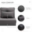 21 Floor Relax, gris foncé. Dossier réglable à 5 positions. Convertible en lit. Comfort 105 - 180. 2 coussins pour une relaxation accrue. Structure en acier stable. Gain de place. Surface en lin. L 23,5 po