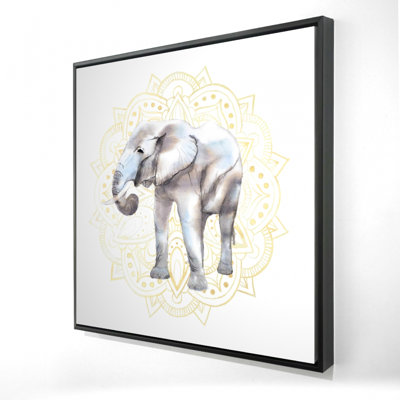 " Elephant On Mandalas Pattern "