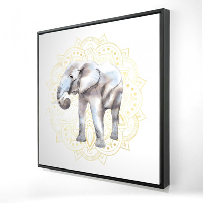 "Motif éléphant sur mandalas"