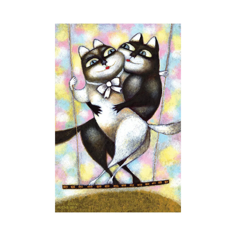 Cats In Love by Art Mirano - Wrapped Canvas Print, 66.04 cm H x 45.72 cm W