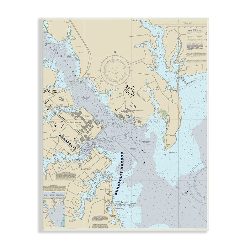 Carte de la carte traditionnelle du port d'Annapolis par Daphne Polselli - impression, H 15 po x l 10 po, Plaque murale