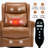 Heat Massage Manual Recliner Chair With Rocker And Swivel In Genuine Leather For Living Room-73524263