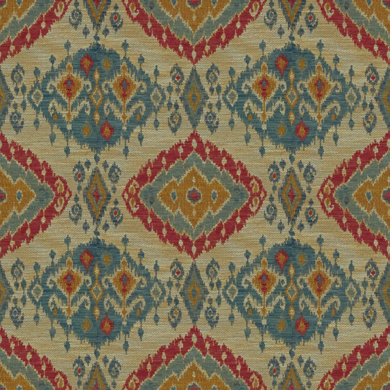 Bosham Fabric, Lake/Red
