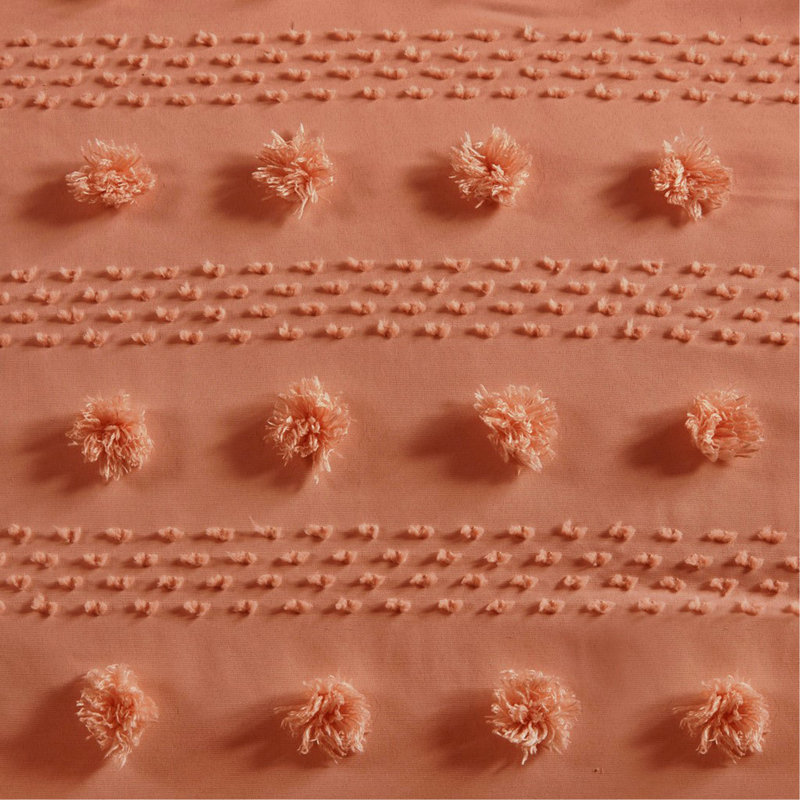 Ensemble d'édredon Clip Jacquard, Rouille, Édredon pour lit double et 2 pièces supplémenta