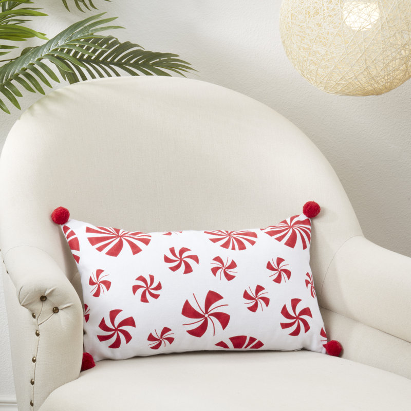 Coussin décoratif en duvet de canne de bonbon