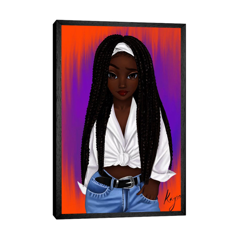 Poetic by Princess Karibo - Print on Canvas, 66.04 cm H x 45.72 cm W, Black Framed