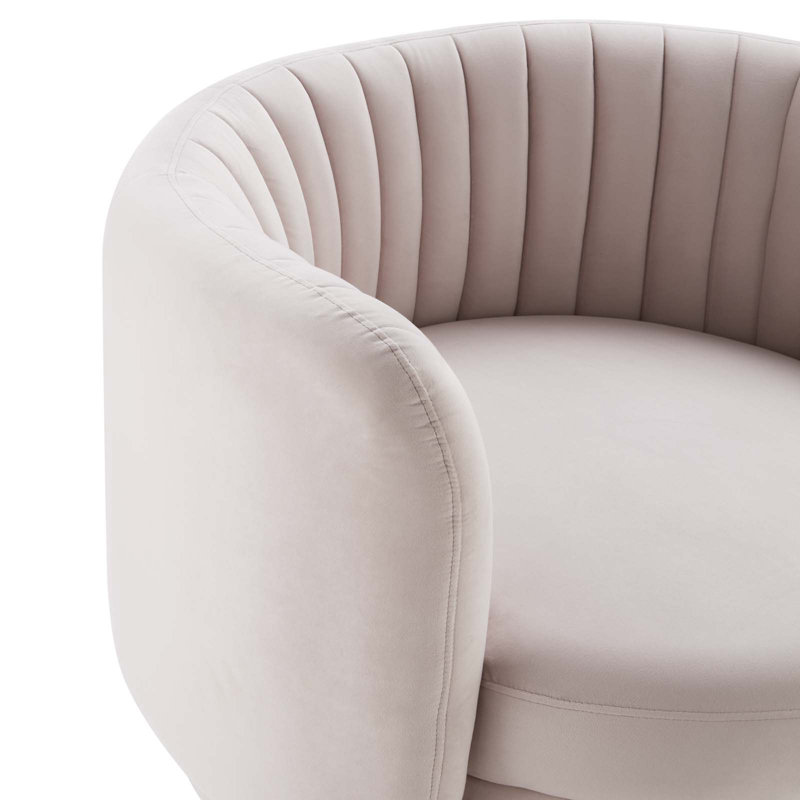 Chaise pivotante en velours performance Embrace, Velours rose