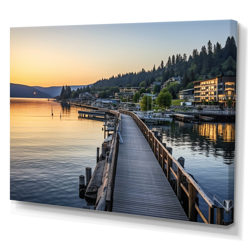 " Coeur D'Alene in Idaho I " Mixed Media and Color Photography Print, 30" H x 40" W x 1.5" D, Wrapped Canvas