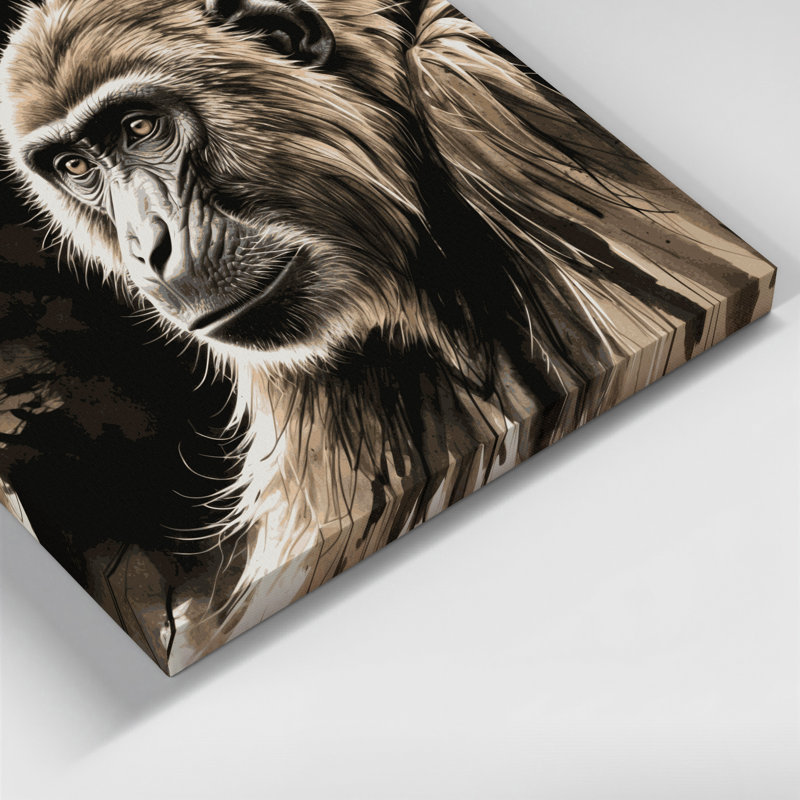 Art animalier sur toile brun, H 11 po x l 14 po