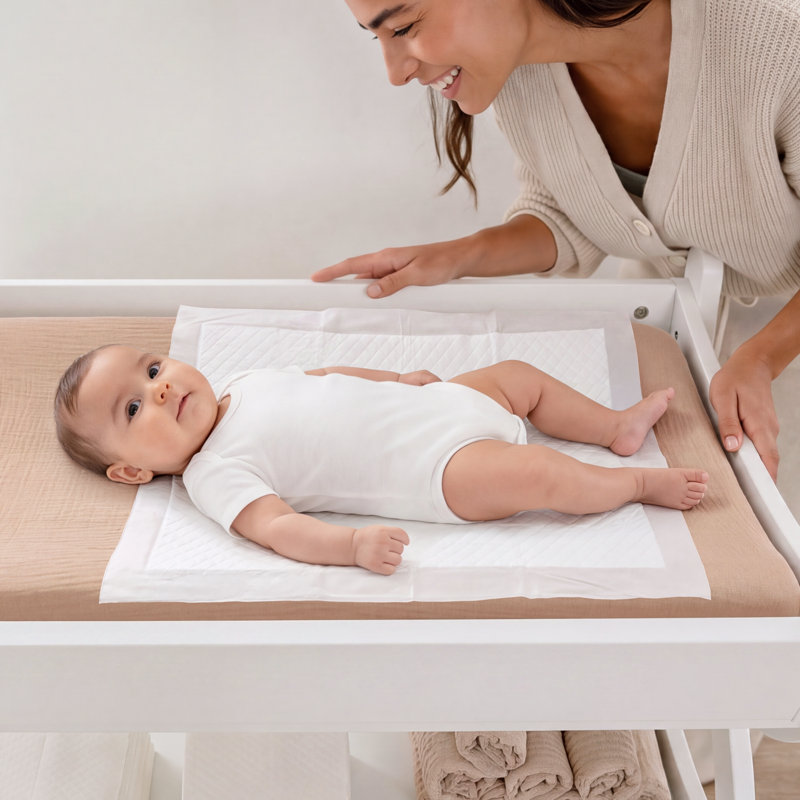 Comfy Cubs Baby Changing Pad Liners Medium - Soft Quilted Disposable Changing Pads for Baby, Ultra Absorbent, Waterproof PE Film - Diaper Change Mat