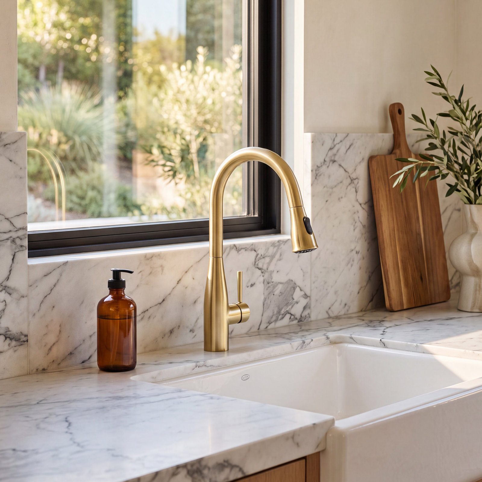 Bari-T Pull-Down Kitchen Faucet, Brushed Gold