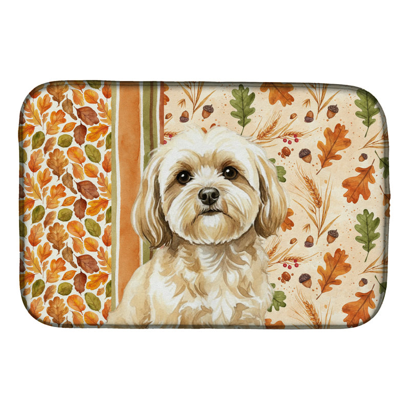 Tapis de vaisselle crème Lhasa Apso Heirloom
