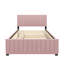 Lit plateforme tapissier en velours Boden avec couchette simple, support de lattes, aucun sommier tapissier requis-126604819-126604820