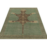 Distressed Homage Hand Knotted Wool Animal Print Area Rug