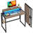 Small Folding Desk 31.5 Inch, Foldable Computer Desks with LED Lights and Monitor Stand, Work Portable Table for Bedroom Home Office-111220172
