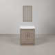 Kamila 30" Carrara White Marble Countertop Bath Vanity in Grey Oak with Mirror