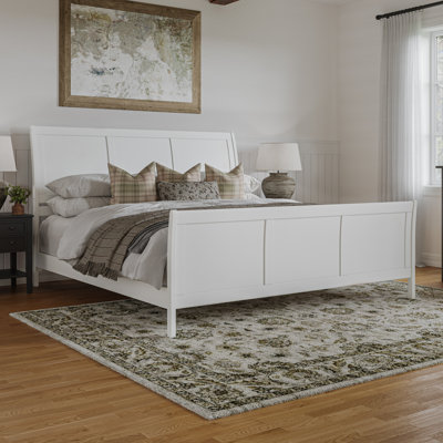  Lit plateforme bas Portland avec pied de lit assorti Portland