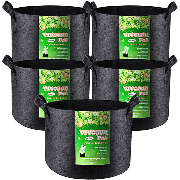 12 Pack Grow Bags, 3 Gallon Thick Fabric Pots for Plants, Sturdy Handles &  Reinforced Stitching, Labels Included, Black