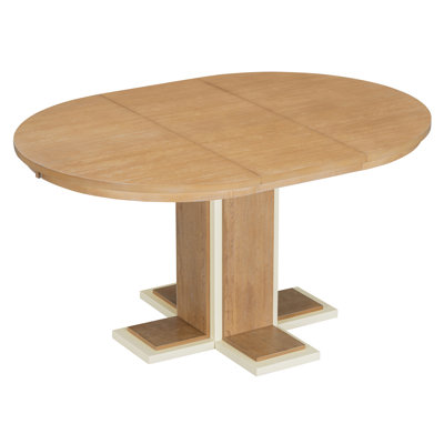 Brackenridge Retro Extendable Oval Dining Table with Double-Layer Pedestal Base by NFusion